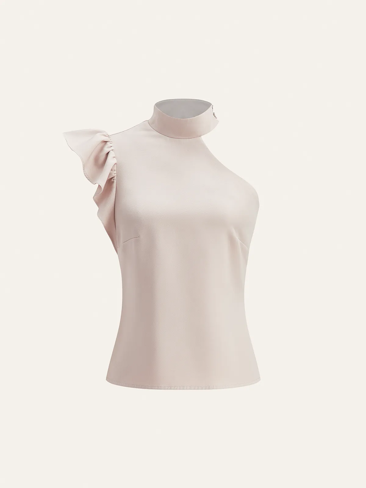 One-Shoulder Ruffled Top and Double-Button Pants Set sold by COMMENSE product image thumbnail 2