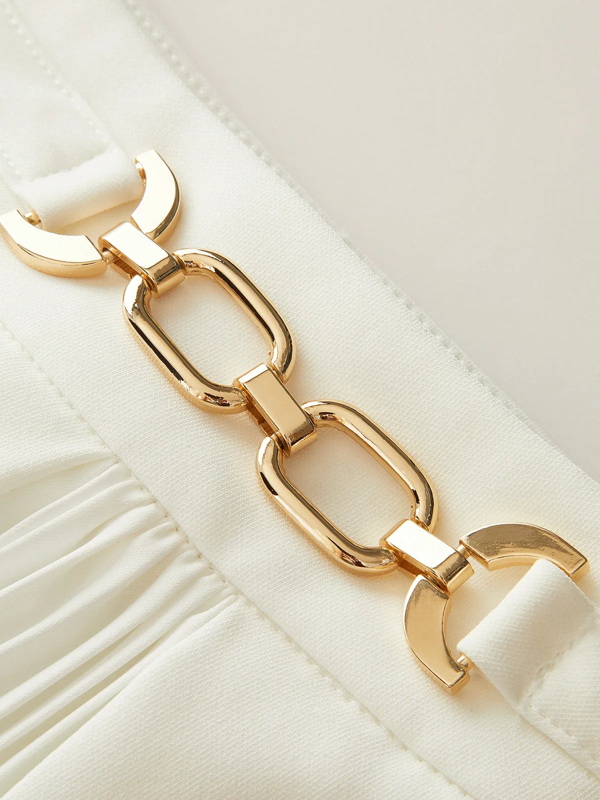 Metal Chain Pleated Mini Skirt sold by COMMENSE product image thumbnail 3