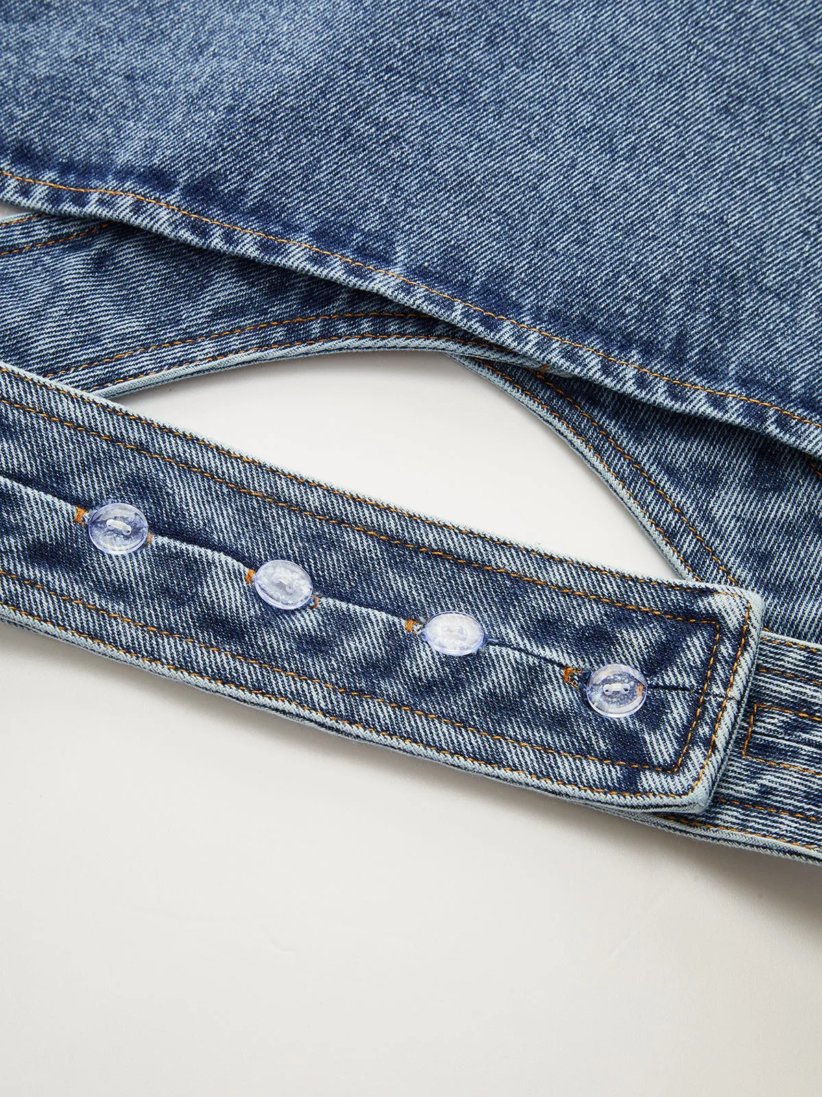 Asymmetric Wrap Denim Lapel Crop Vest sold by COMMENSE product image thumbnail 4