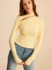 Asymmetric Cut-Out Ruched Long Sleeve Blouse sold by COMMENSE
