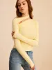 Asymmetric Cut-Out Ruched Long Sleeve Blouse sold by COMMENSE