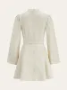 Cotton & Linen Belted Button Mini Dress sold by COMMENSE