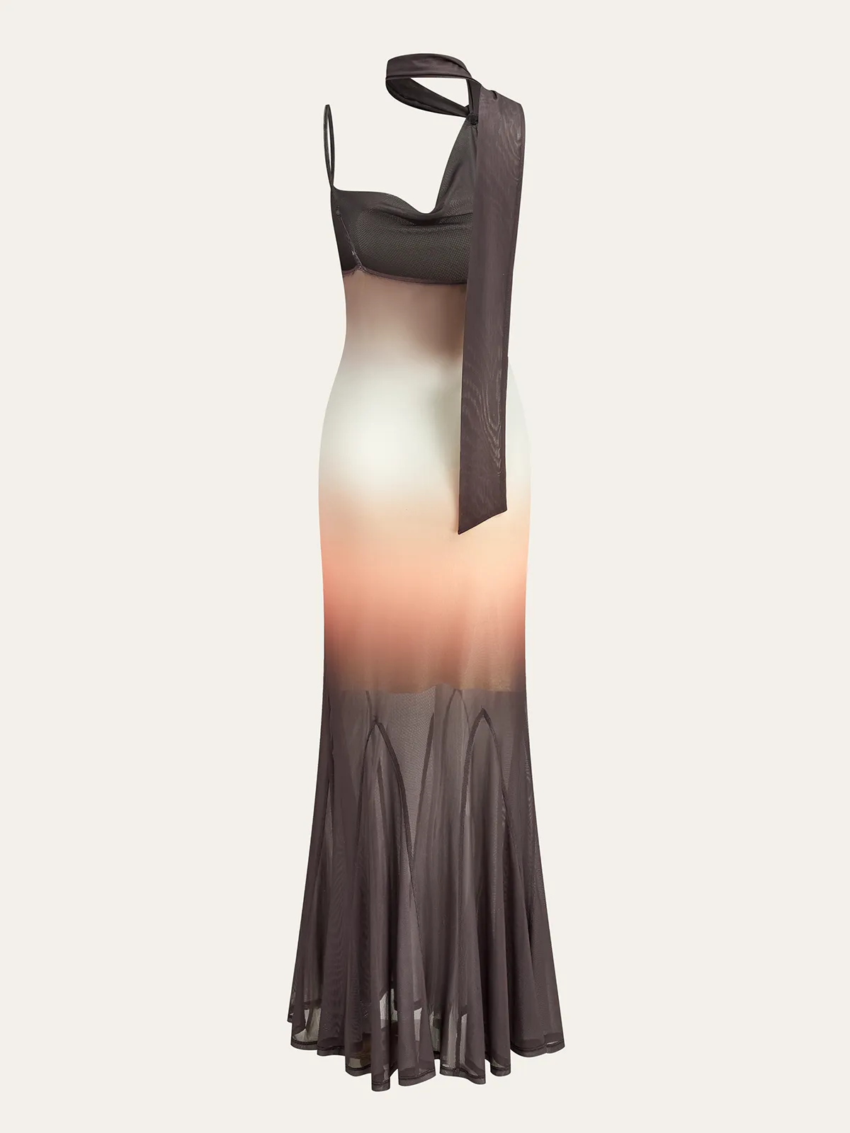 Halter Neck Ombre Mesh Maxi Dress sold by COMMENSE product image thumbnail 2