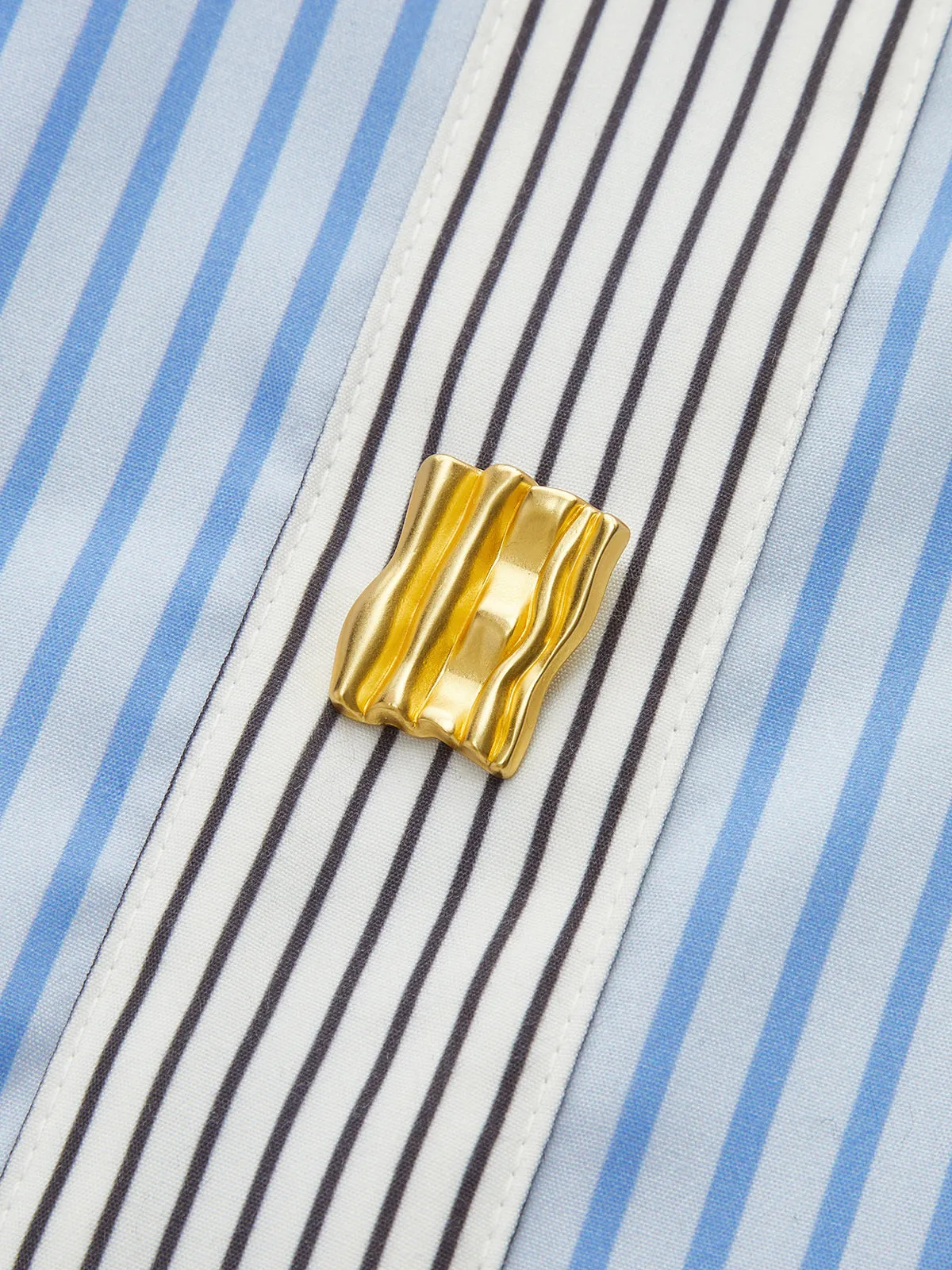 Metal Detail Striped Maxi Skirt sold by COMMENSE product image thumbnail 3