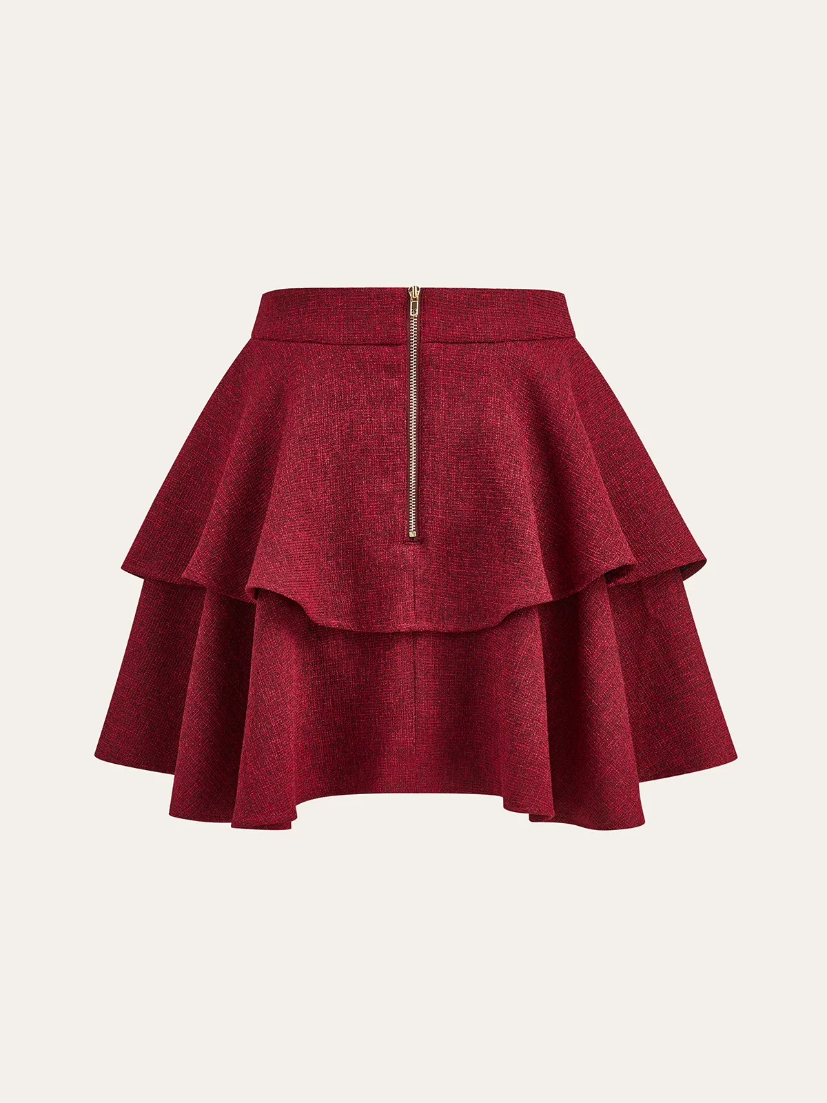 Tiered Ruffle Mid-Waist Mini Skirt sold by COMMENSE product image thumbnail 3