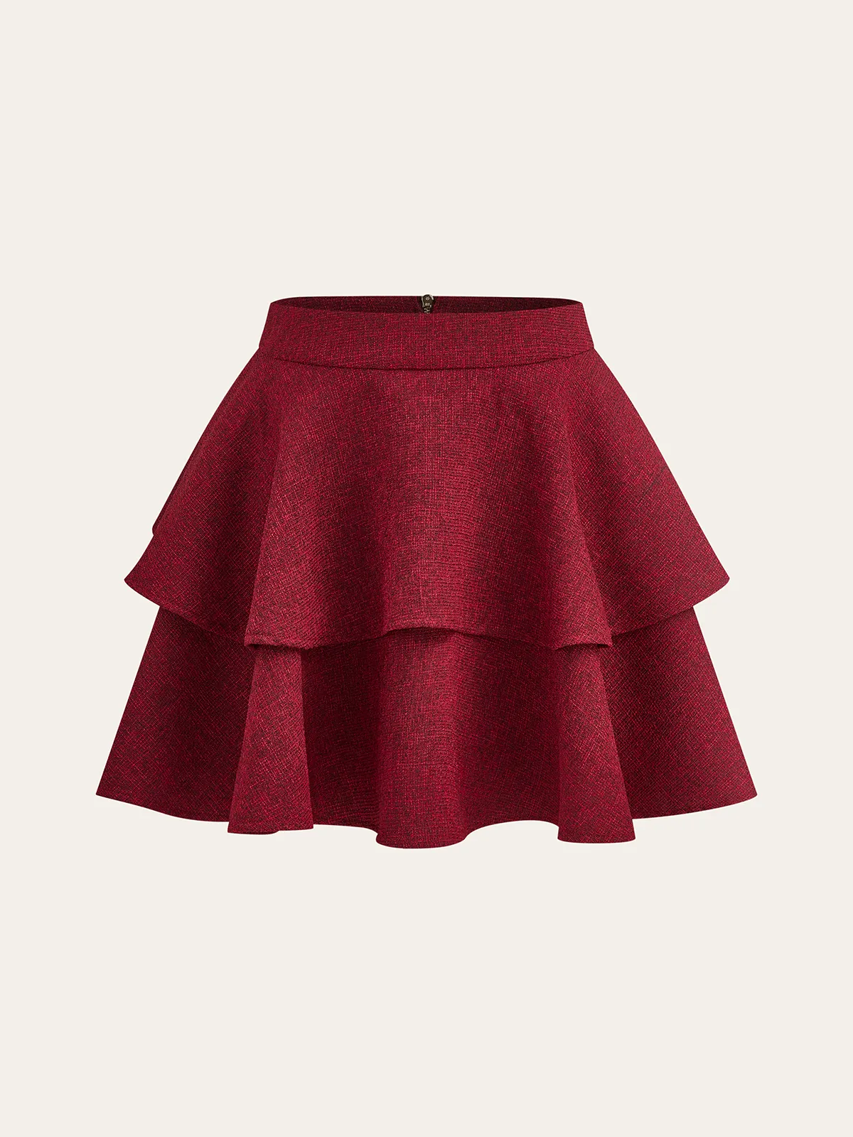 Tiered Ruffle Mid-Waist Mini Skirt sold by COMMENSE