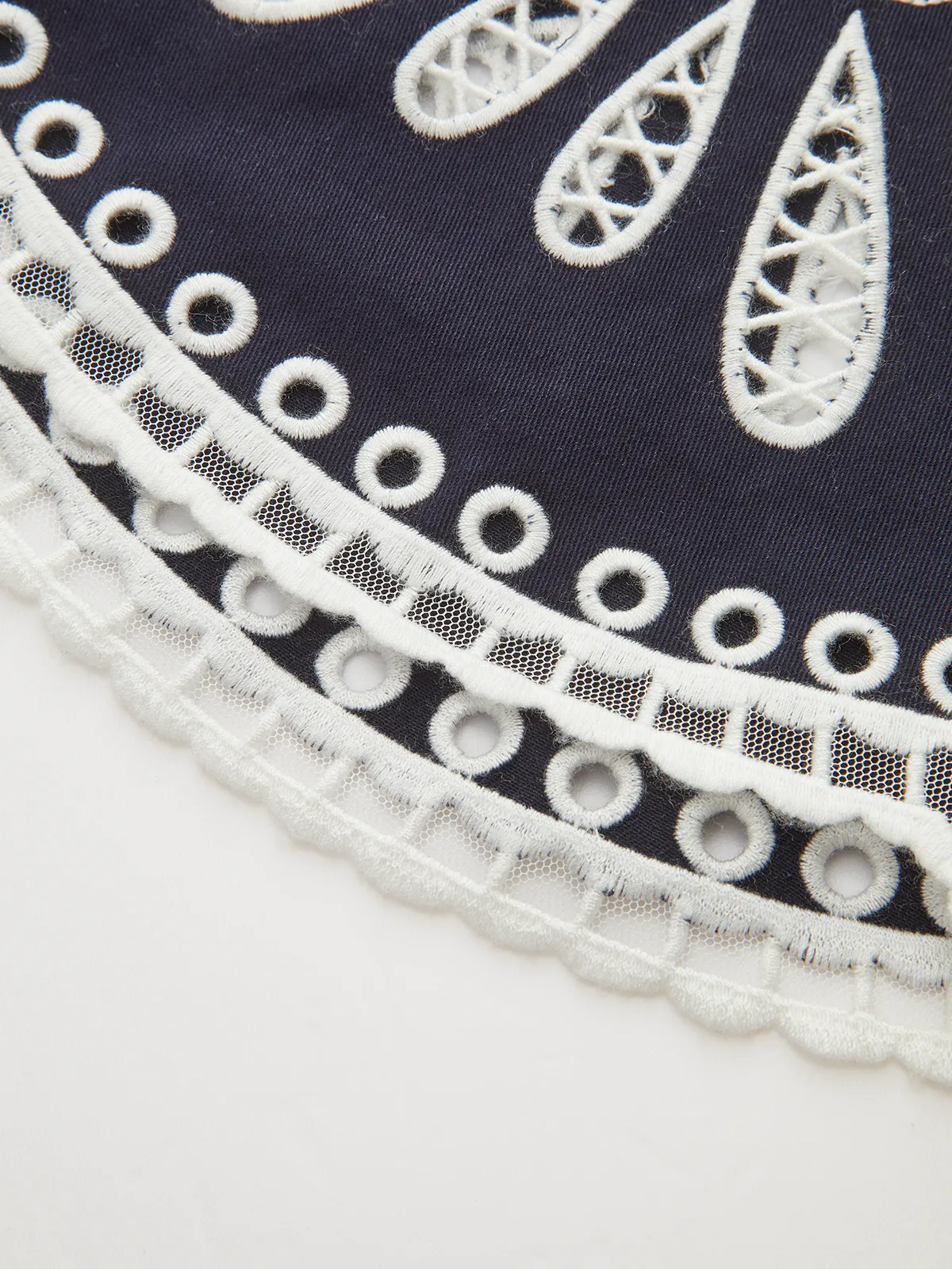 Floral Eyelet Embroidery Cotton Blend Blouse sold by COMMENSE product image thumbnail 5