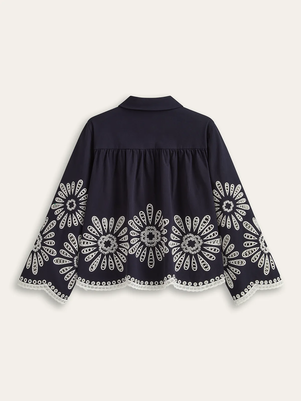 Floral Eyelet Embroidery Cotton Blend Blouse sold by COMMENSE product image thumbnail 2