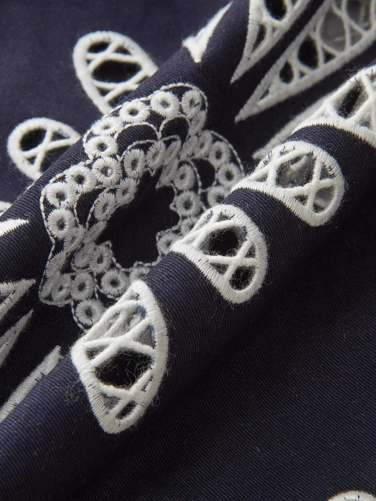 Floral Eyelet Embroidery Cotton Blend Blouse sold by COMMENSE product image thumbnail 3