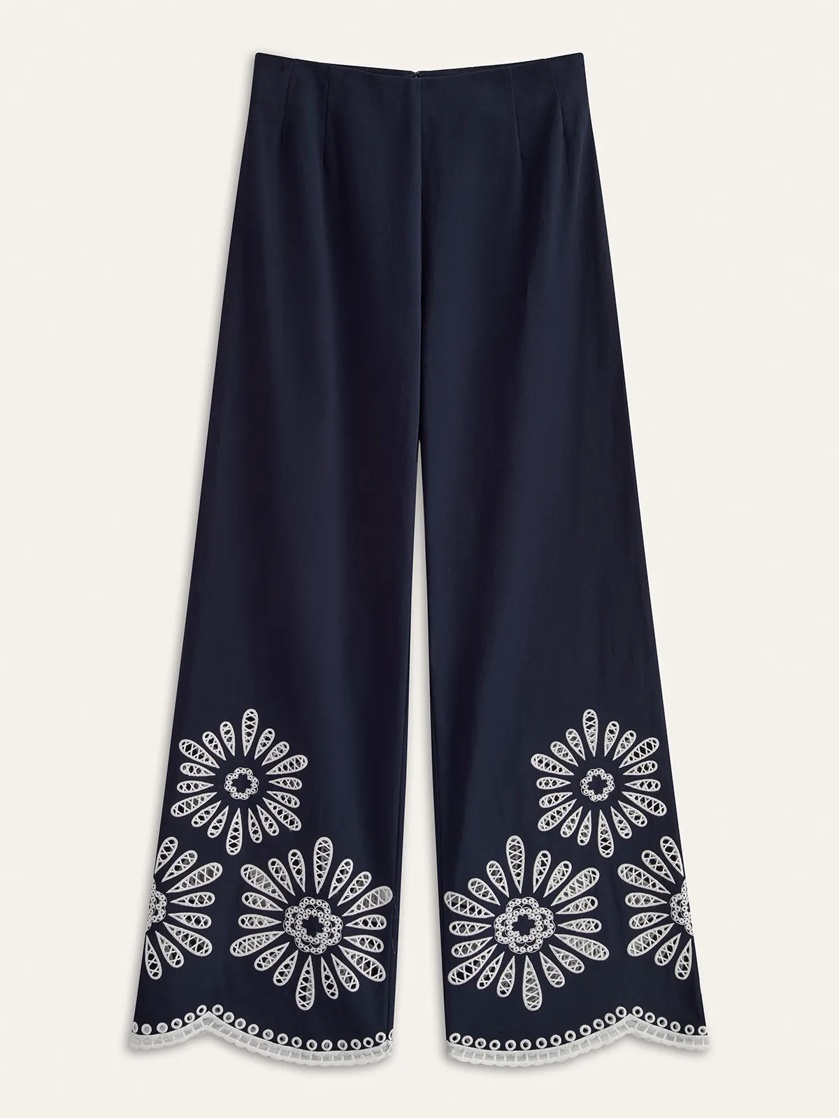 Floral Eyelet Embroidery Cotton Blend Pants sold by COMMENSE
