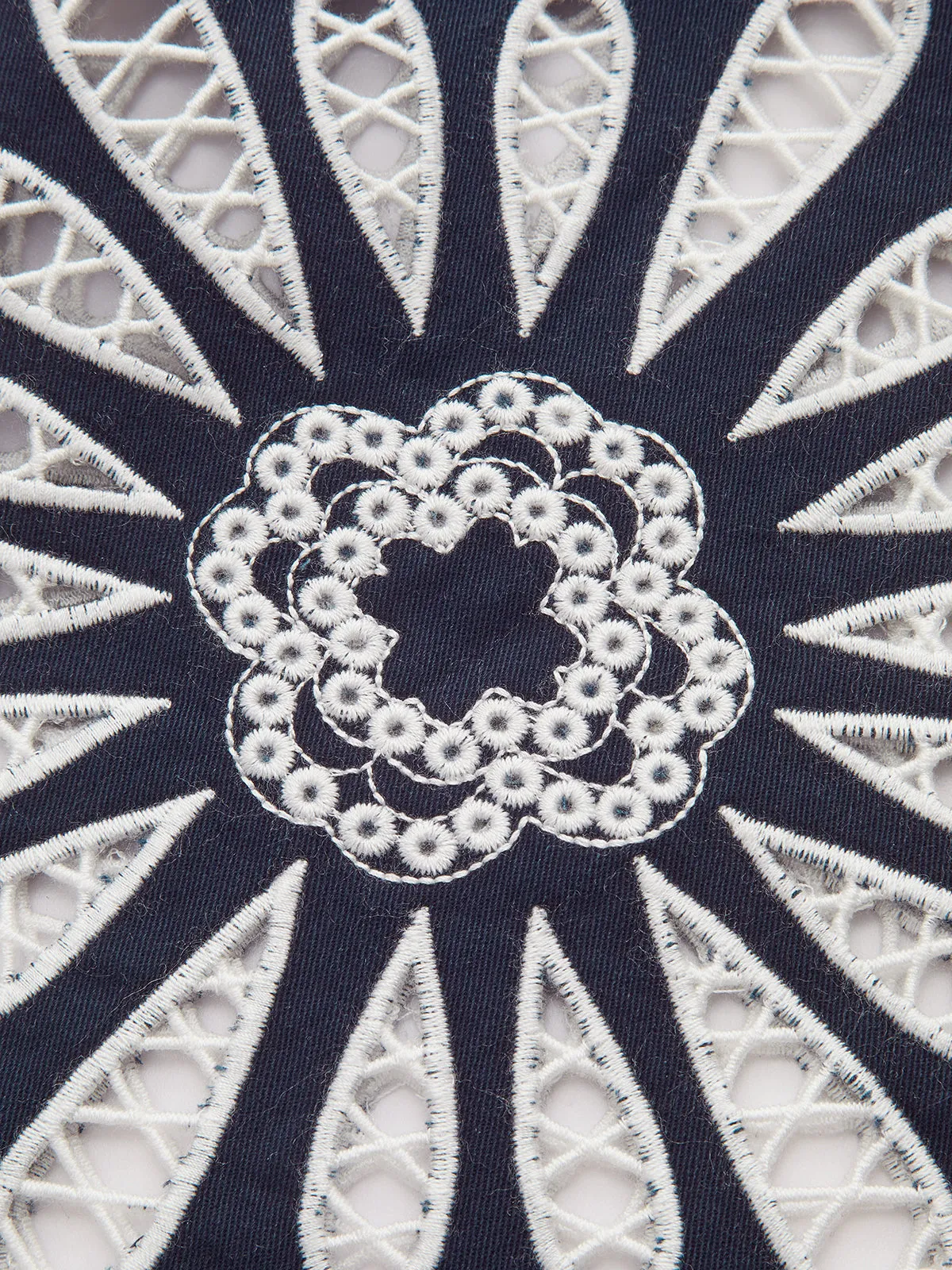 Floral Eyelet Embroidery Cotton Blend Pants sold by COMMENSE product image thumbnail 5