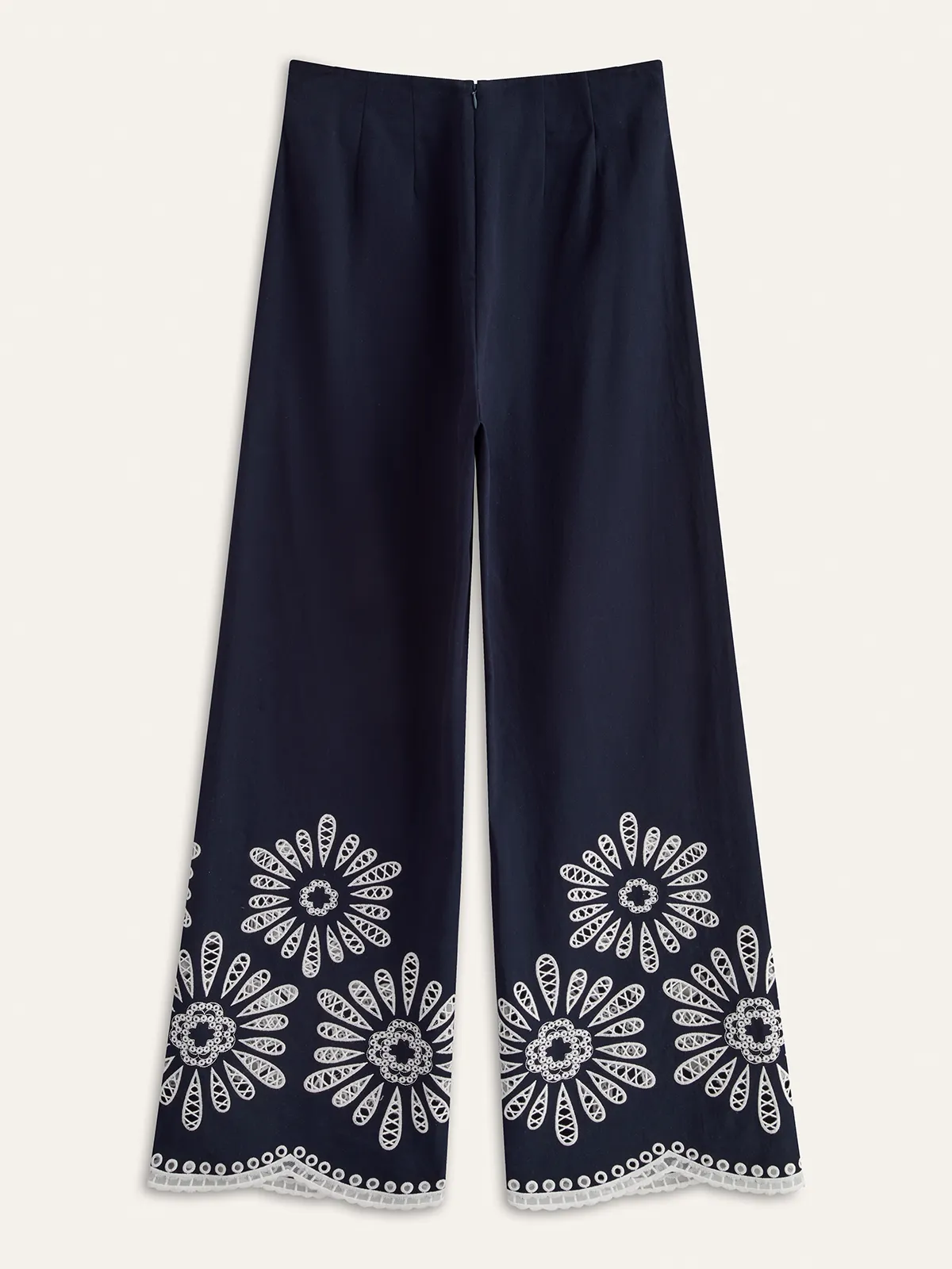 Floral Eyelet Embroidery Cotton Blend Pants sold by COMMENSE product image thumbnail 3