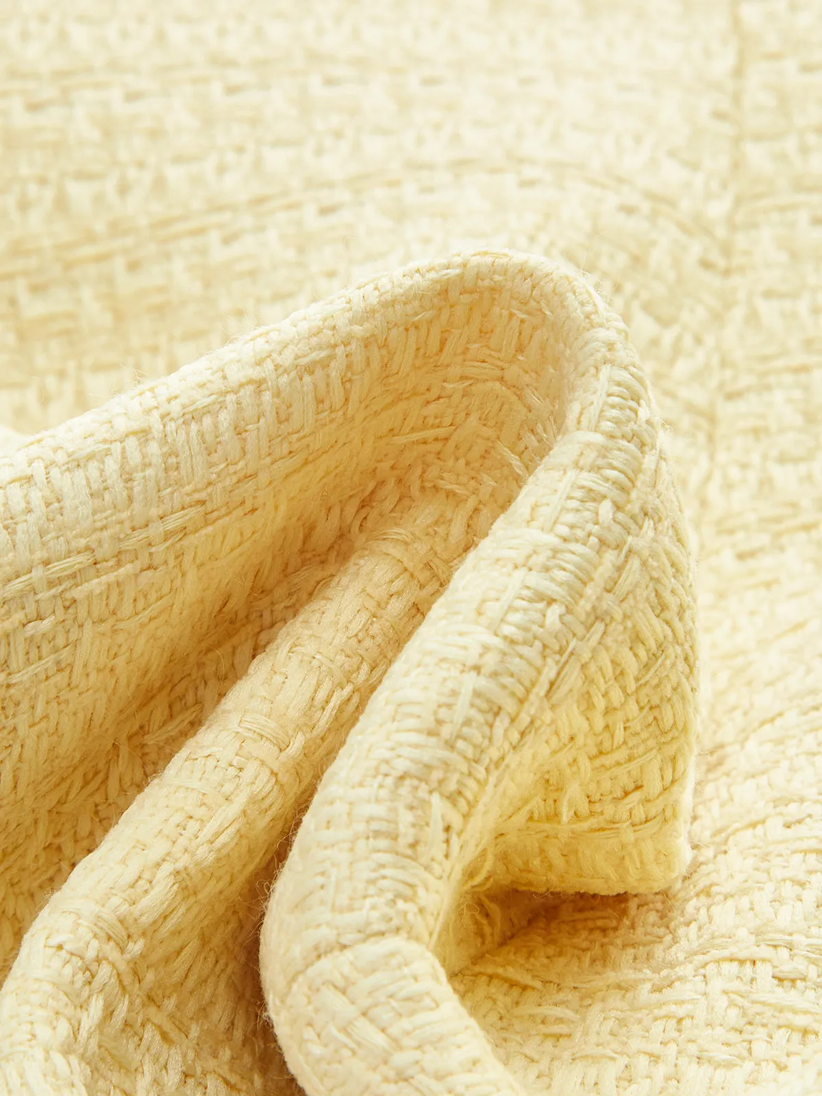 Tweed Square-Neck Button Mini Dress sold by COMMENSE product image thumbnail 3