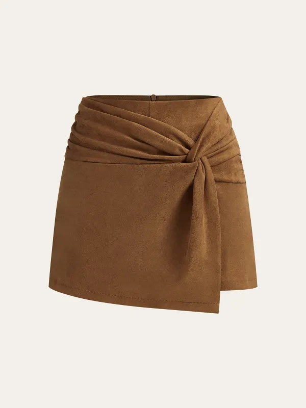 Suede Twist Mini Skirt sold by COMMENSE