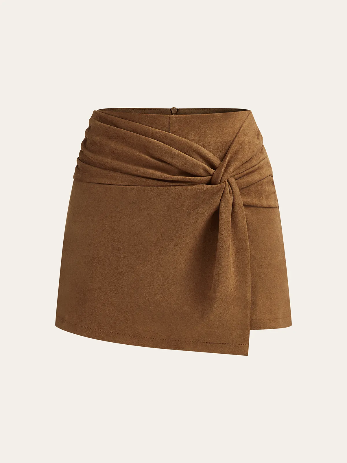 Suede Effect Twist Mini Skirt sold by COMMENSE