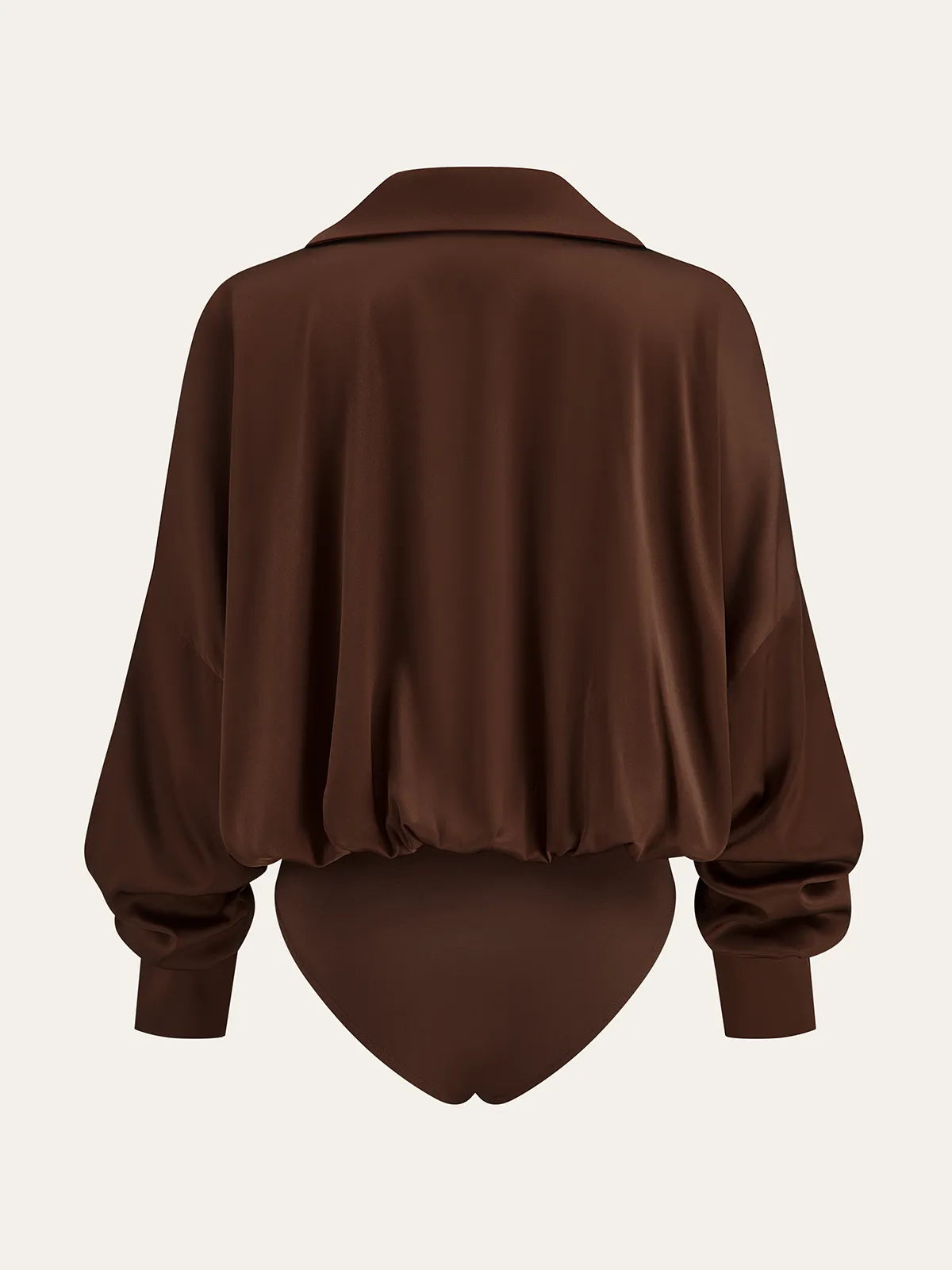 Satin Collared Long Sleeve Bodysuit sold by COMMENSE product image thumbnail 4