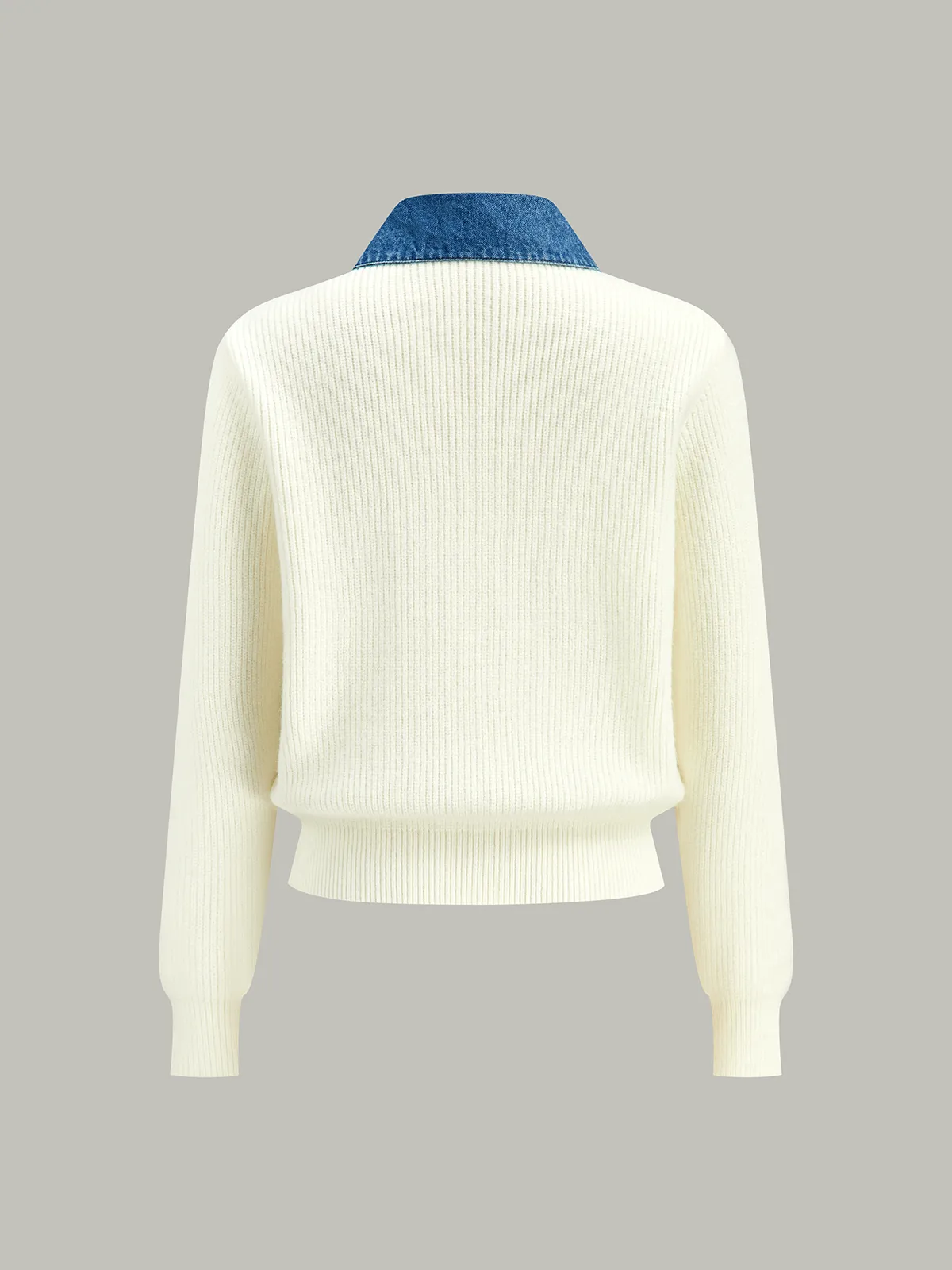 Denim Trim Button Knit Cardigan sold by COMMENSE product image thumbnail 3