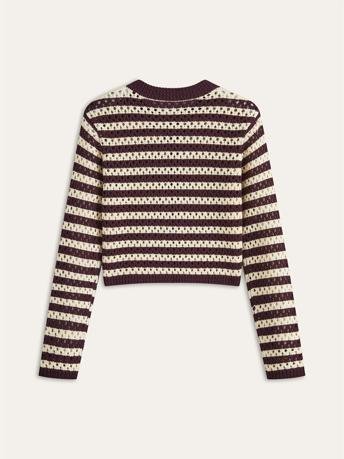 Striped Crochet Knit Cardigan sold by COMMENSE product image thumbnail 2