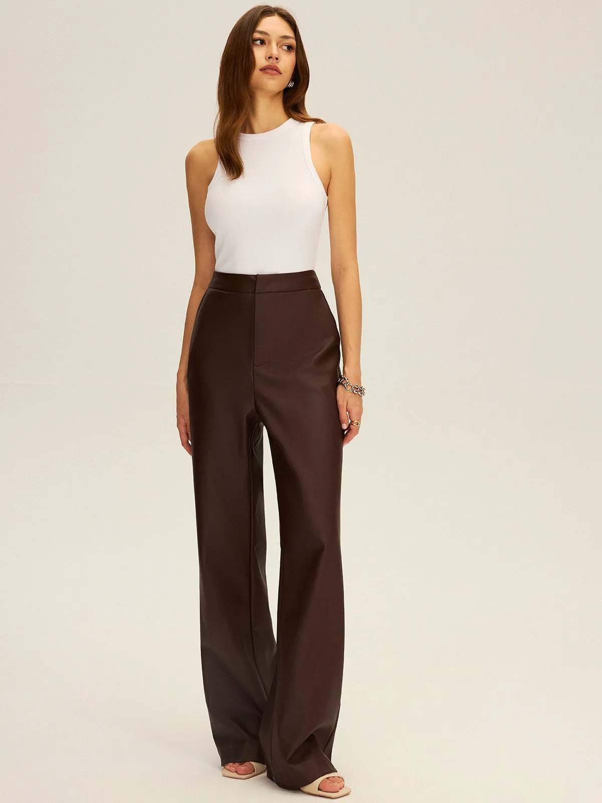 PU Leather Straight Leg Pants sold by COMMENSE product image thumbnail 2
