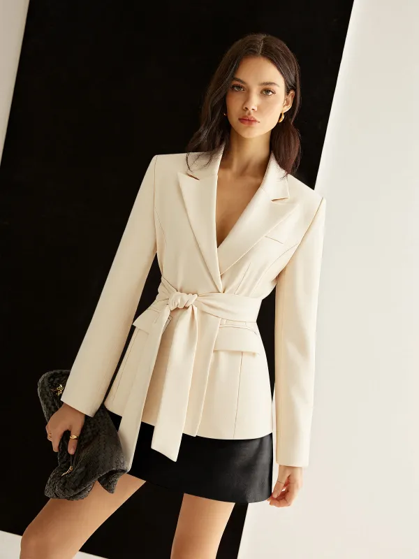 Long Sleeve Belted Blazer sold by COMMENSE