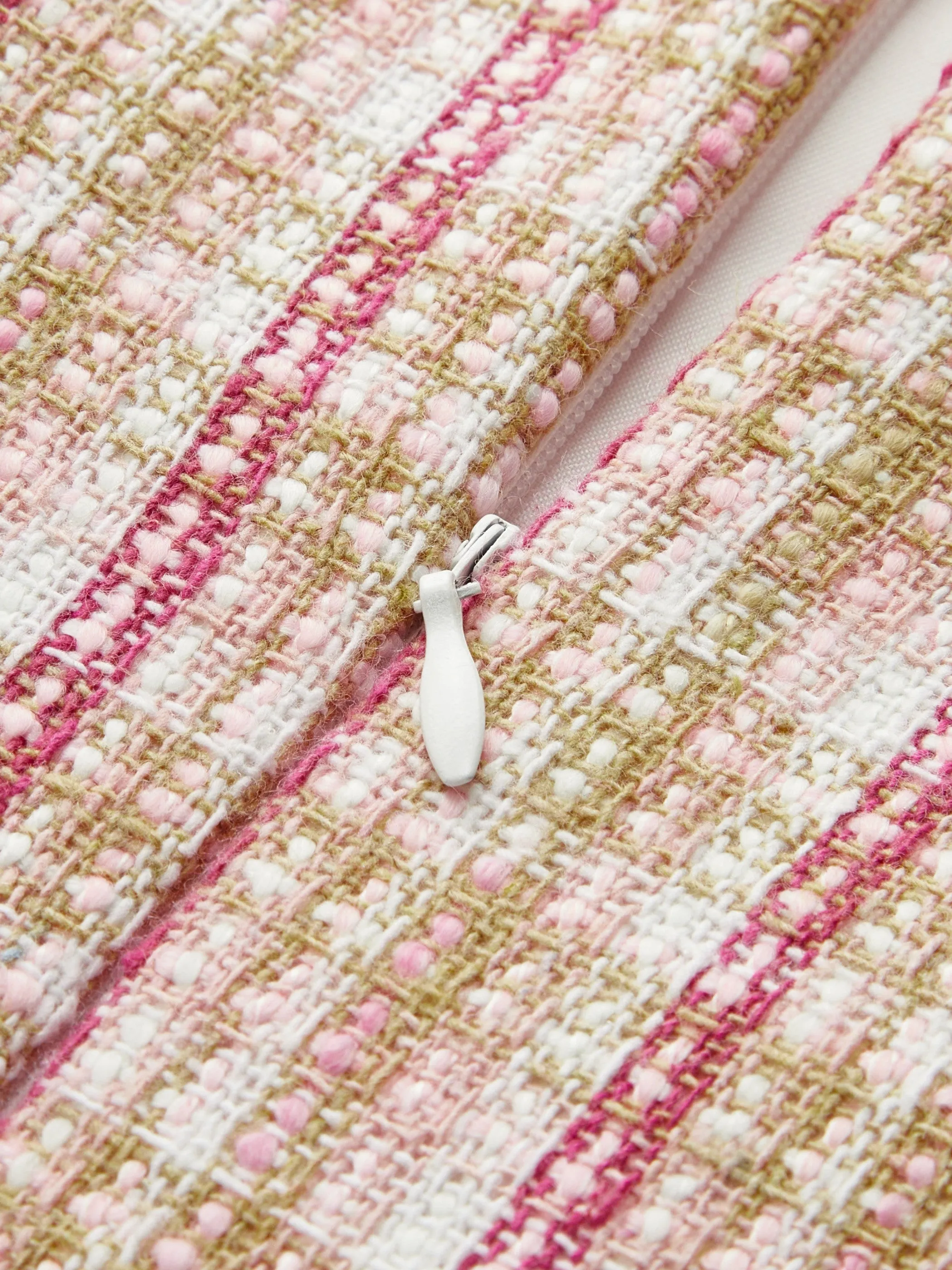 Bow Neckline Tweed Paneled Mini Dress sold by COMMENSE product image thumbnail 3