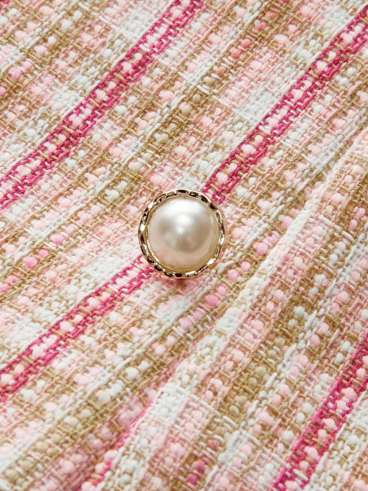 Bow Neckline Tweed Paneled Mini Dress sold by COMMENSE product image thumbnail 4