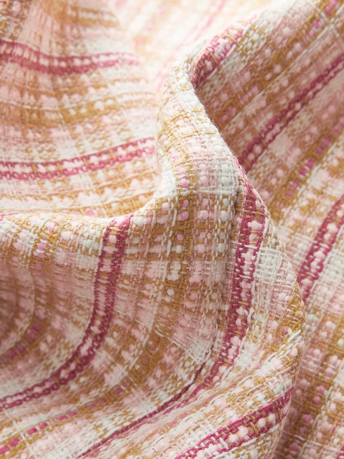 Bow Neckline Tweed Paneled Mini Dress sold by COMMENSE product image thumbnail 5