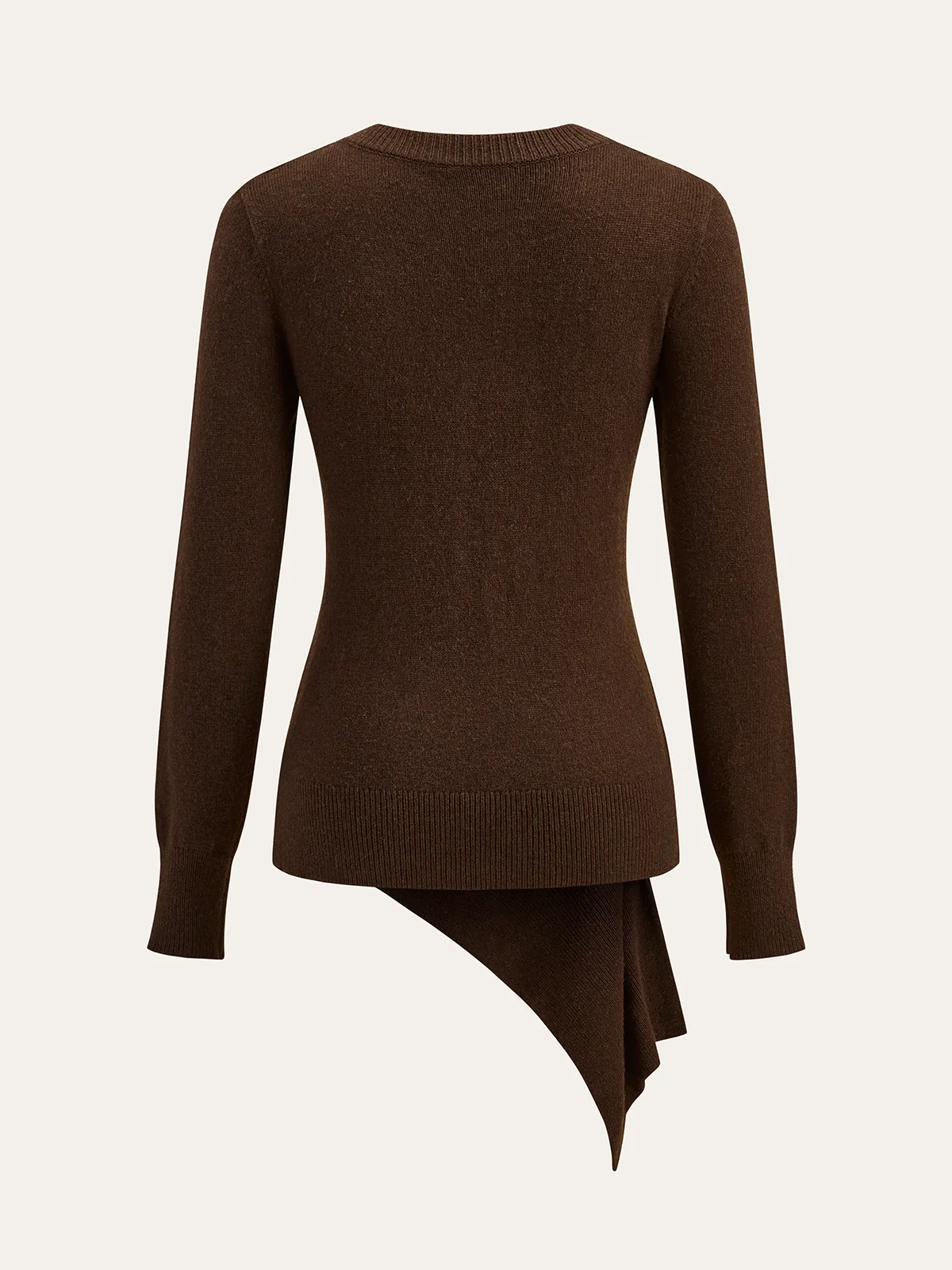 Metal Floral Wool Blend Asymmetric Sweater sold by COMMENSE product image thumbnail 3