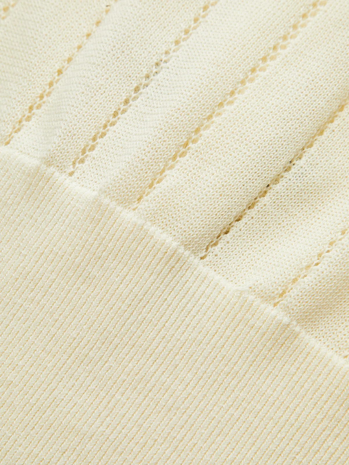 Eyelet-Striped Waist-Cinched Knit Cardigan sold by COMMENSE product image thumbnail 4