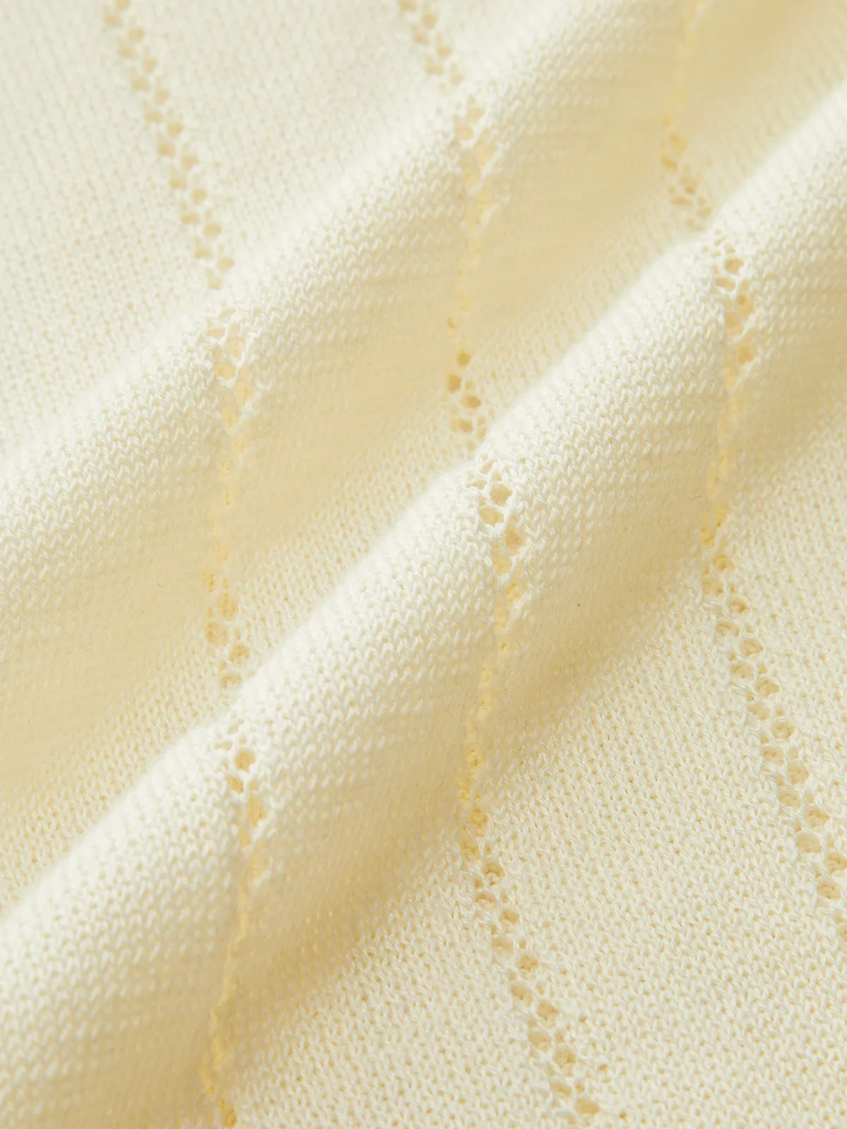 Eyelet-Striped Waist-Cinched Knit Cardigan sold by COMMENSE product image thumbnail 5