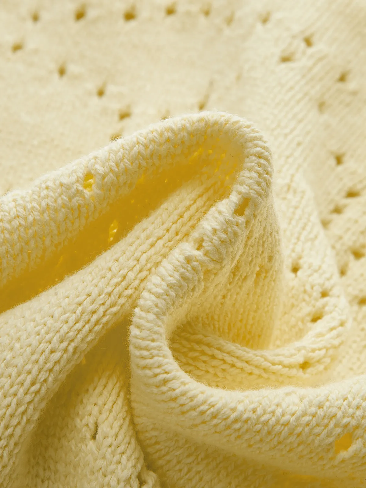 Eyelet Knit Short Sleeve Cardigan sold by COMMENSE product image thumbnail 4