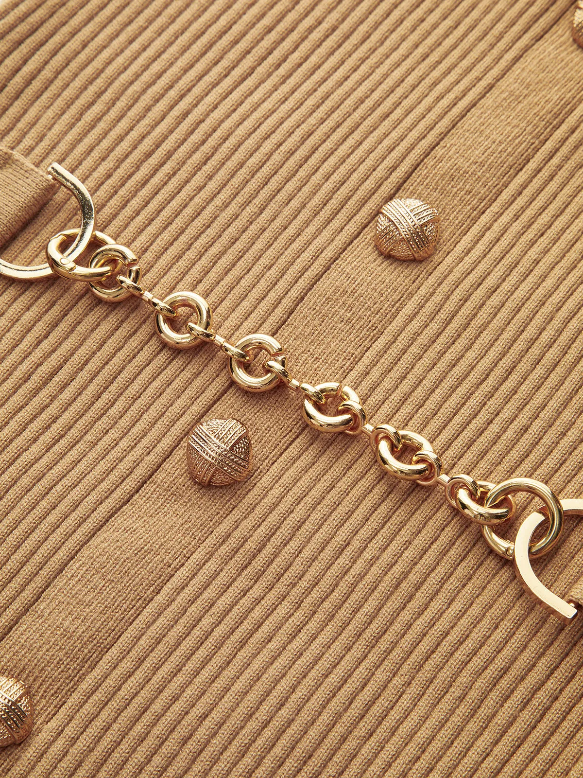 Knit Dress with Buttons and Matching Belt sold by COMMENSE product image thumbnail 4