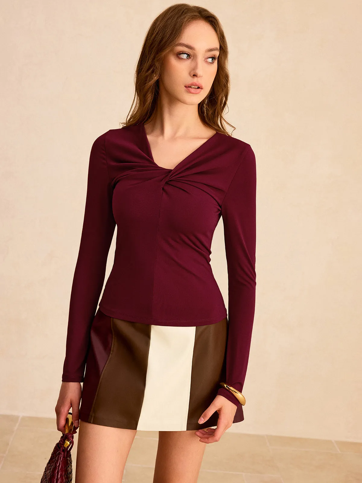 Twist Long Sleeve Blouse sold by COMMENSE product image thumbnail 4