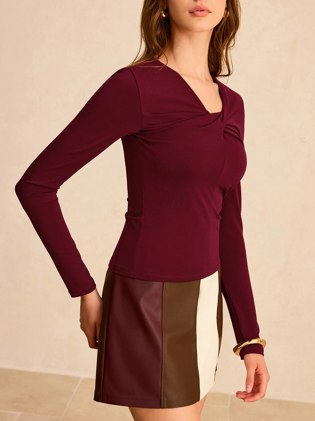 Twist Long Sleeve Blouse sold by COMMENSE product image thumbnail 5