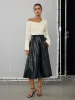 Asymmetric Off-Shoulder Bell-Sleeve Top sold by COMMENSE