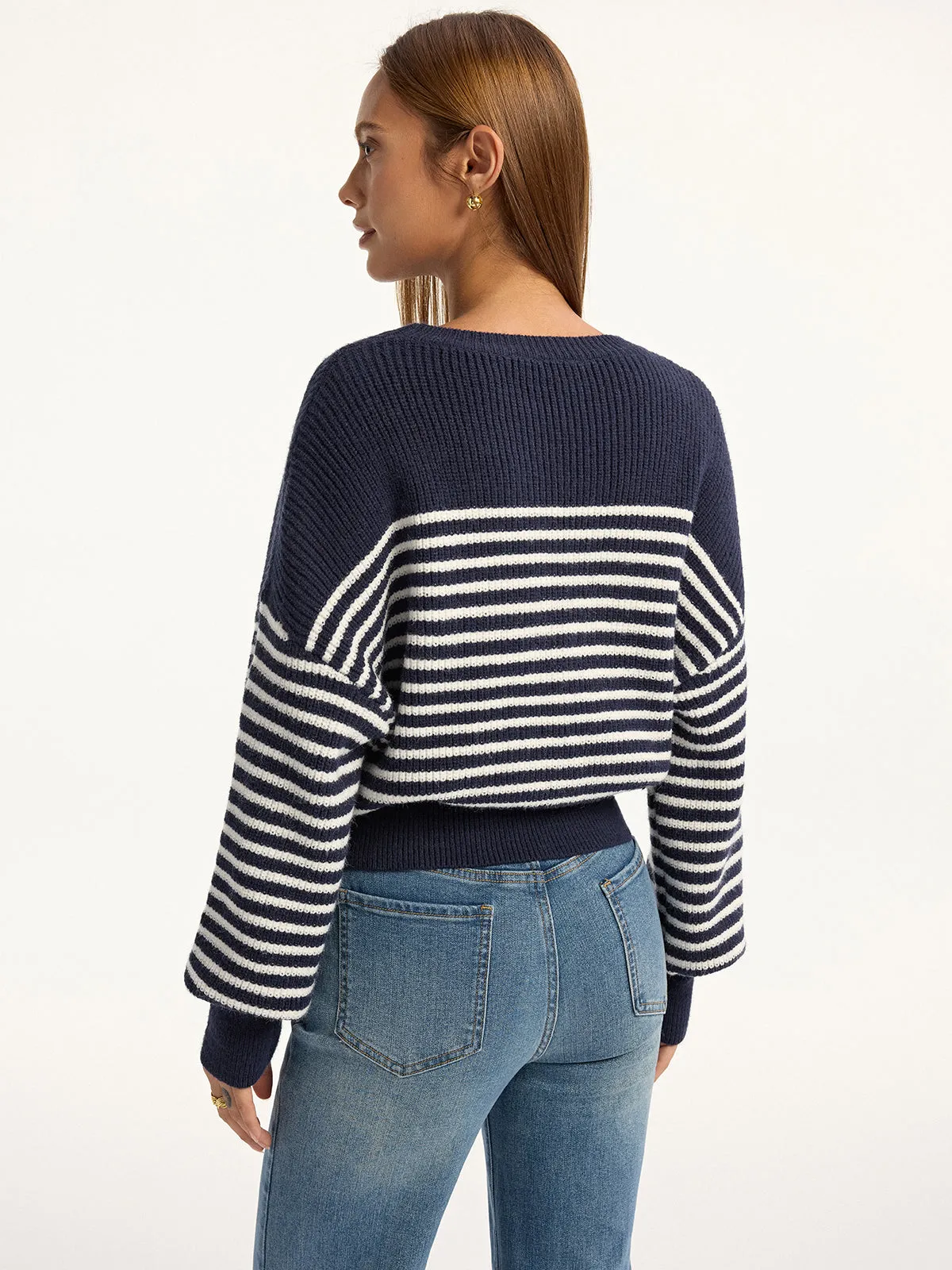 Stripped Ribbed Sweater sold by COMMENSE product image thumbnail 4