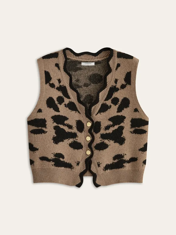 Leopard Print Cardigan sold by COMMENSE