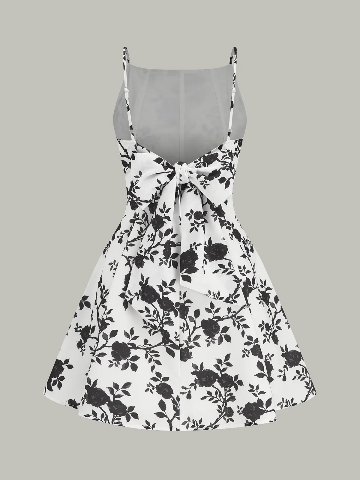 Floral Print Backless Flare Dress sold by COMMENSE product image thumbnail 2