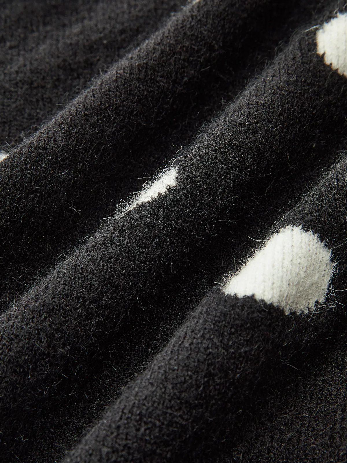 Scalloped Trim Polka Dot Knit Cardigan sold by COMMENSE product image thumbnail 4