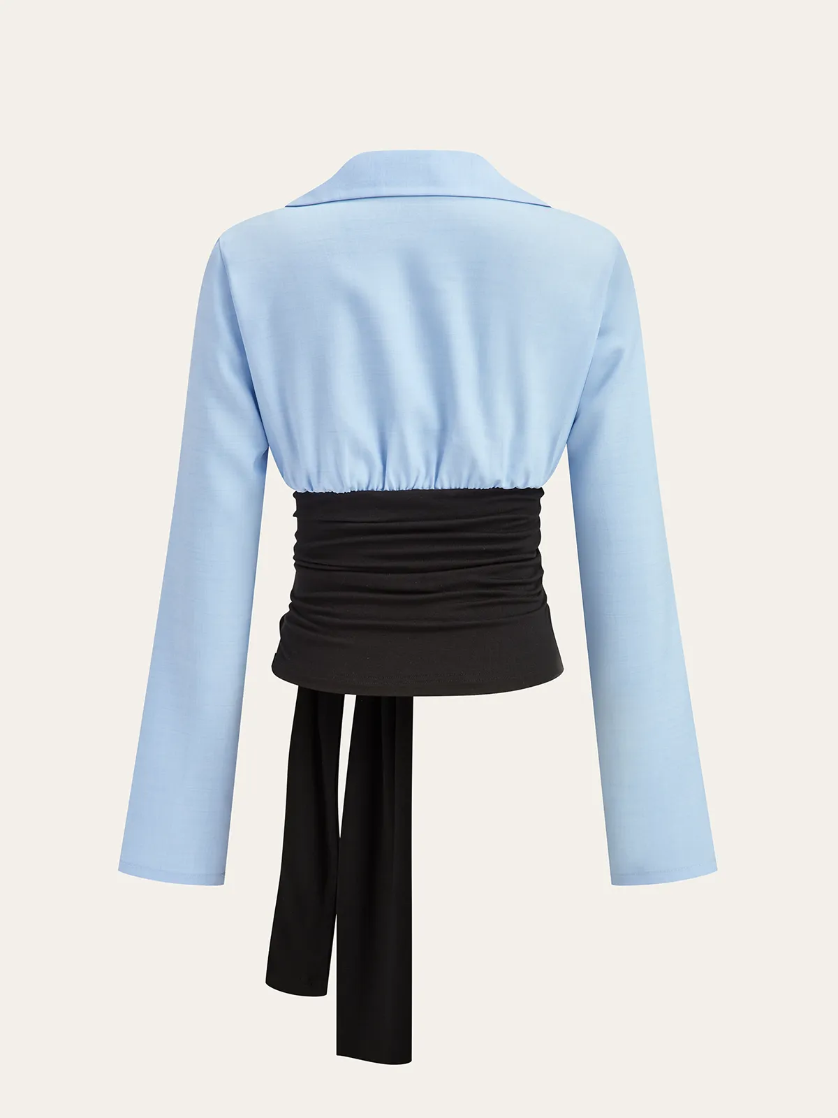 Color-Block Panel Tie-Waist Shirt sold by COMMENSE product image thumbnail 2