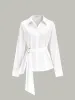 Tie-Waist Button-Down Shirt sold by COMMENSE