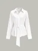 Tie-Waist Button-Down Shirt sold by COMMENSE