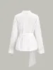 Tie-Waist Button-Down Shirt sold by COMMENSE