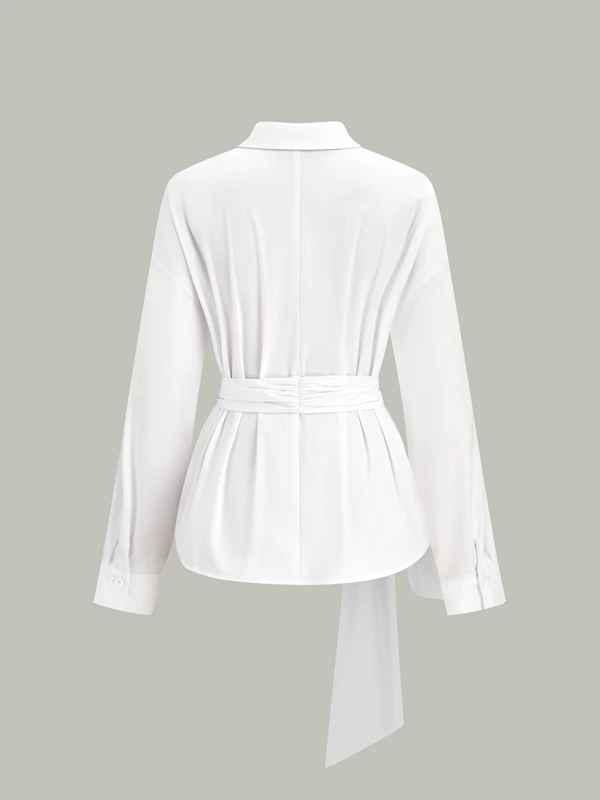 Tie-Waist Button-Down Shirt sold by COMMENSE product image thumbnail 4