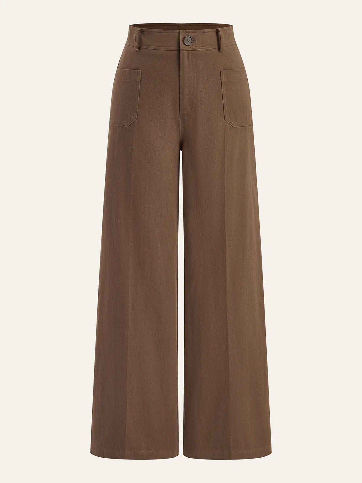 Cotton Mid-Waist Wide-Leg Pants sold by COMMENSE