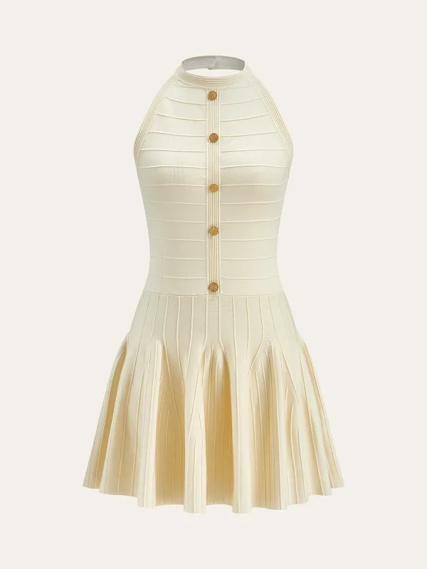 Halter Neck Backless Sweater Dress sold by COMMENSE