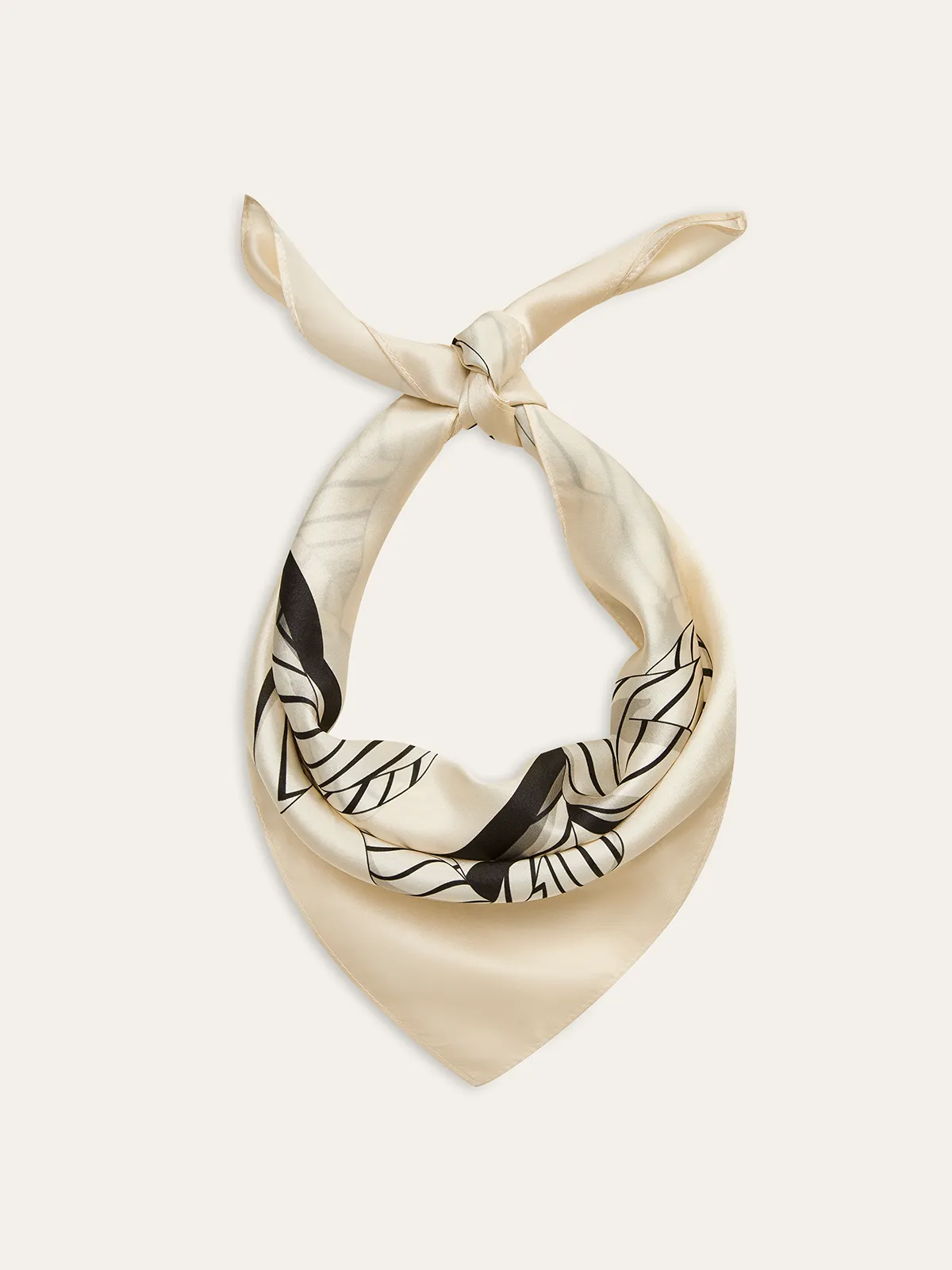 Striped Ribbon Print Silk Scarf sold by COMMENSE product image thumbnail 2