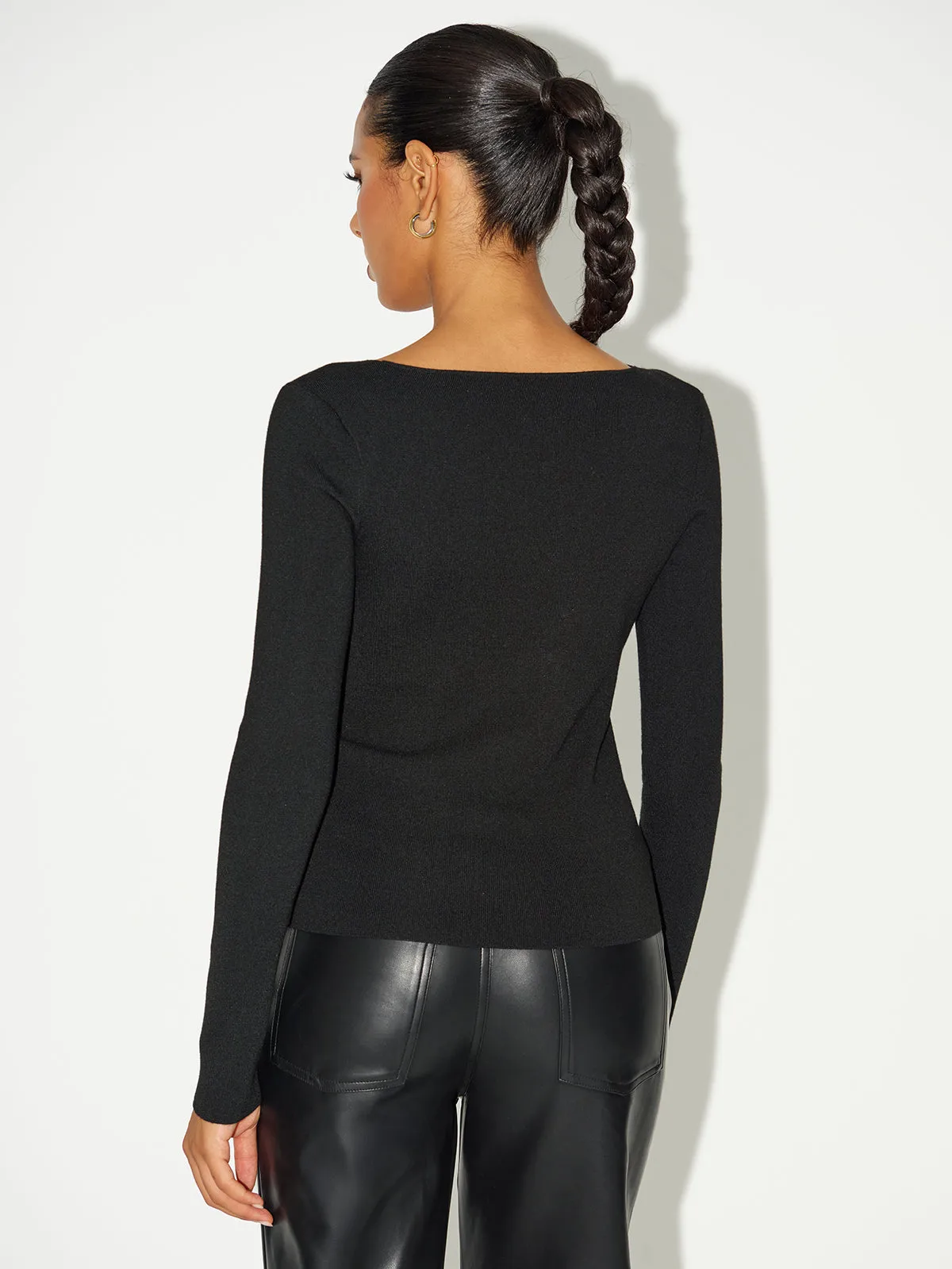 Asymmetric Star-Button Knit Top sold by COMMENSE product image thumbnail 5