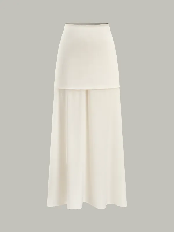 Layered Satin Maxi Skirt sold by COMMENSE