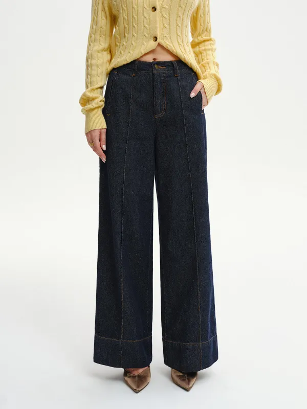 High-Waist Wide-Leg Denim Jeans sold by COMMENSE
